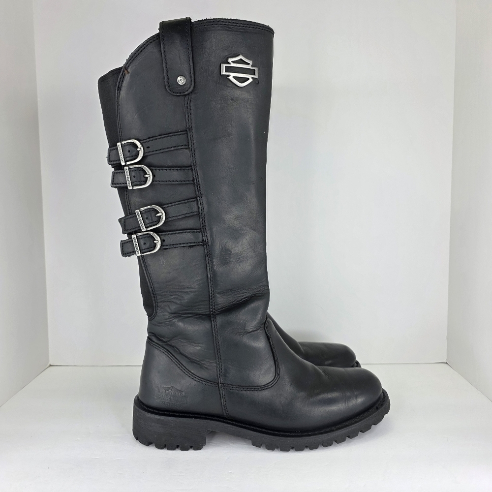 Harley-Davidson‎ Women's Josi 15-Inch Black Leather Motorcycle Boots  D87038 - Picture 7 of 15